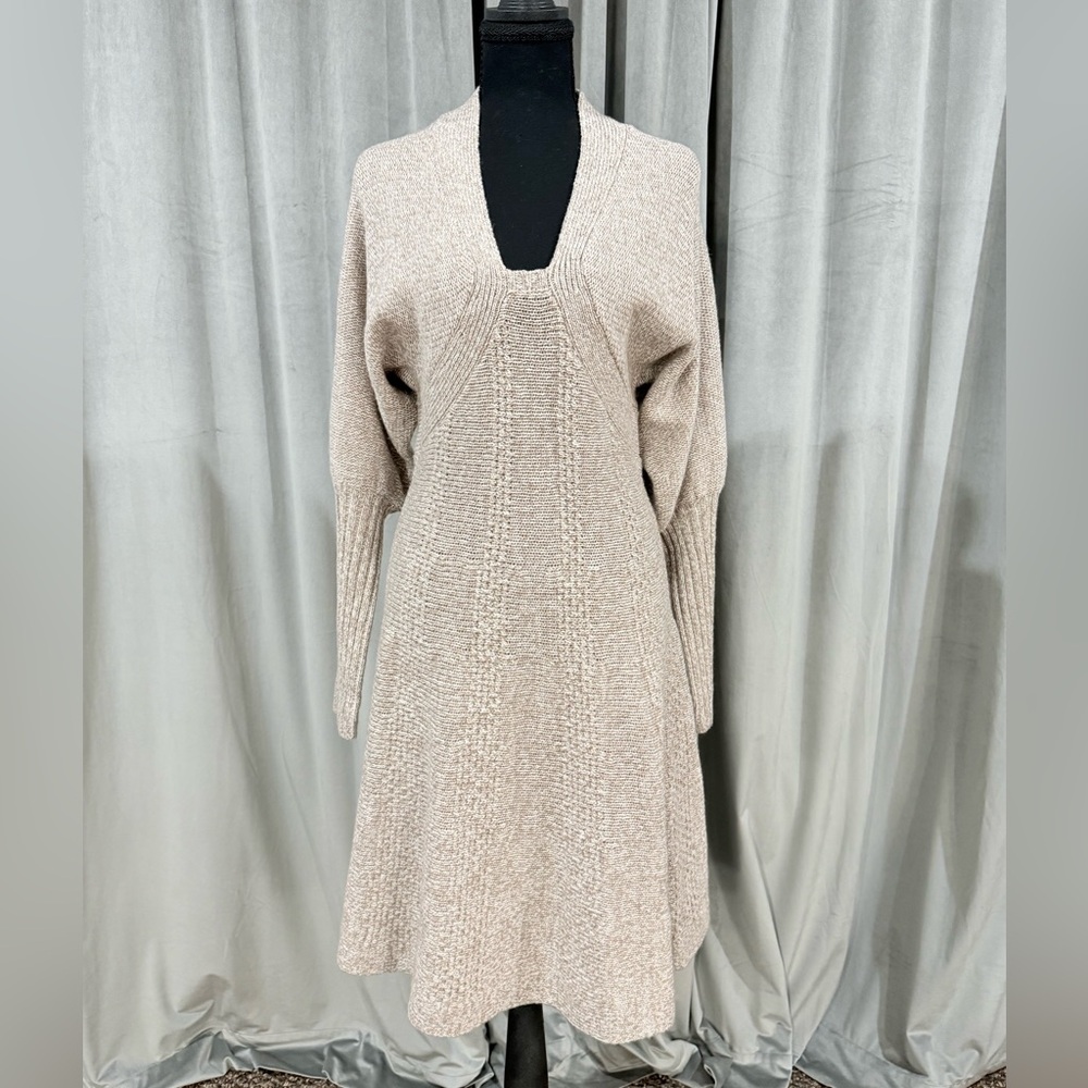 Moda International Beige Long Sleeve Dress